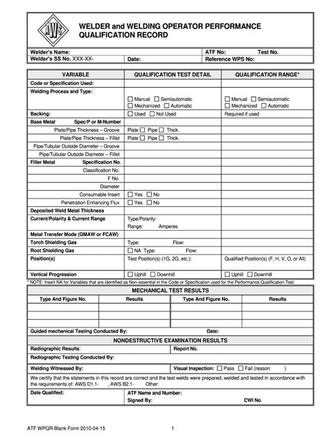 welding qualification form metal fabrication|welding certification requirements.